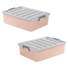 邁寧里恩 收納箱 43 x 57 x 17 cm, 2個, 蜜桃粉, 蜜桃粉