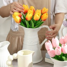 北歐風陶瓷花瓶 法式風格 高款, 白色