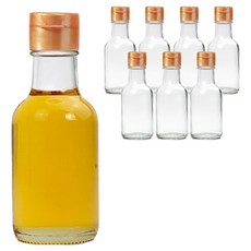 미르 원터치 골드캡 투명 원형 참기름병, 8개, 150ml