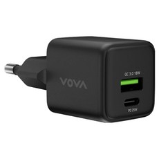 Vova GaN PD 25W 超高速多功能充電器轉接頭 VA-201, 1個, 黑色