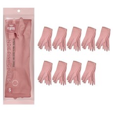 Taehwa 彩色橡膠手套, 粉紅色, 小(S), 10雙