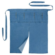 My allee 丹寧圍裙, 1個, 淺藍色配黃色縫線