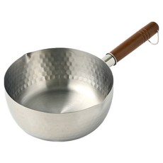 Modern House 電磁爐適用 每日用不鏽鋼錘紋單柄鍋, 1個, 深木色, 20cm