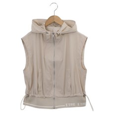 女款連帽抽繩拉鍊背心