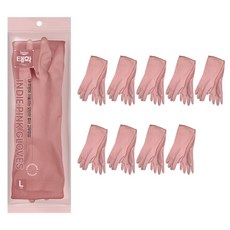 Taehwa 彩色橡膠手套, 粉紅色, 大(L), 10雙