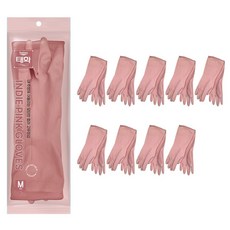 태화 컬러 고무장갑, 인디핑크, 중(M), 10세트