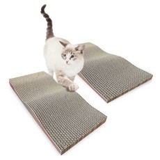 네이처펫 고양이 키튼용 곡선형 보드 스크래처, 혼합색상, 2개