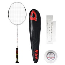 apacs 725輕量全碳羽球拍 白色+羽球線+球拍套 隨機出貨+握把布 白色組, 1套, 單品