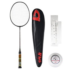 apacs 725輕量全碳羽球拍 銀色+羽球線+球拍套 隨機出貨+握把 白色組, 1套, 單品