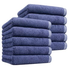 Songwol 松月 素色竹纖維素面40支毛巾 200g, 深藍色, 10個