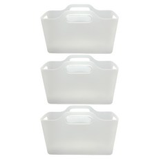 HIMARAYA 軟質手提把收納籃, 霧透明色, 3個