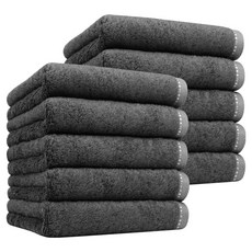 Songwol 松月 Solid 竹纖維素面40支毛巾 200g, 深灰色, 10個