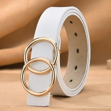 本革職人 真皮雙環圈造型釘扣式皮帶
