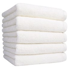 Songwol 松月 素色竹纖維素面40支毛巾 200g, 象牙白, 5個