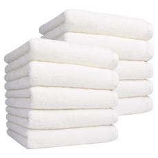 송월타월 솔리드 무지 40 수건 200g 뱀부 면사, 아이보리, 10개