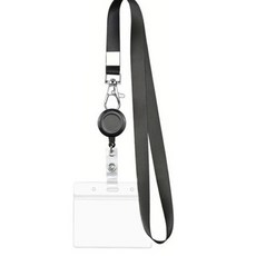 柳仁之畫 員工證 出入證 伸縮扣+掛繩+卡套組 橫式, 1套, 混合色