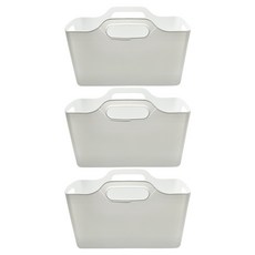 HIMARAYA 軟質手提把收納籃, 白色, 3個