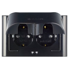 nano 電氣 Odyssey 室內設計 壓克力 配線 簡約 防雨 橫向型 防滴型 黑色 2孔 嵌入式插座, 1個