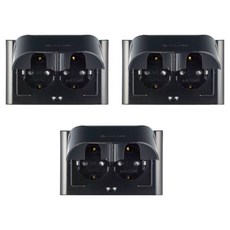 nano 電氣奧德賽室內裝潢壓克力配線簡約防雨橫式防滴型黑色2孔嵌入式插座, 3個