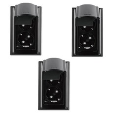 nano Odyssey 電氣室內壓克力配線簡約防雨垂直型防潑水型黑色2孔嵌入式插座, 3個