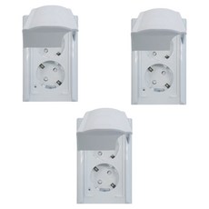 나노 심플 오딧세이 화이트 방우 세로형 방적형 2구 매입 콘센트, 3개