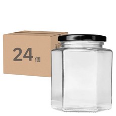 Highching 高精 六角玻璃瓶 黑蓋, 24個, 280ml