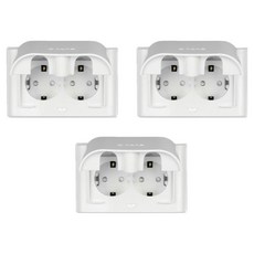 nano Odyssey 電氣室內壓克力配線簡約防雨橫式防滴型白色2孔嵌入式插座, 3個