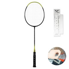 apacs 722超輕全碳羽球拍+線組+握把+球拍套組, 1套, 黑色+螢光(球拍)、白色(穿線器、握把)、隨機出貨(球盒)