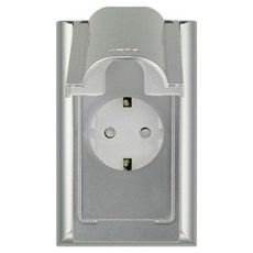 나노전기 오딧세이 인테리어 아크릴 배선 심플 방우 세로형 방적형 실버 1구 매입 콘센트, 1개