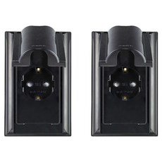 nano 電氣 奧德賽 室內裝潢 壓克力配線 簡約 防雨 垂直型 防滴型 黑色 1孔 嵌入式插座, 2個