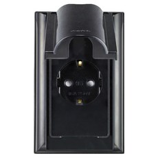 nano 電氣 奧德賽 室內裝潢 壓克力配線 簡約 防雨 垂直型 防滴型 黑色 1孔 嵌入式插座, 1個