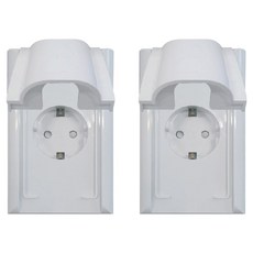 nano 電氣 Odyssey 室內裝潢壓克力配線簡約防雨直立式防潑水型白色1孔嵌入式插座, 2個