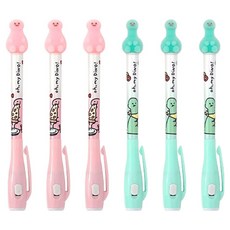 朝鮮文房具打工用秘密筆 2種*3入組, 1套, 粉紅色 + 綠色