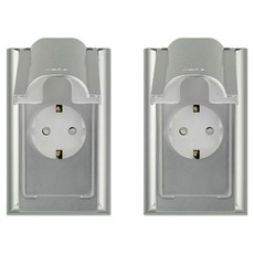 nano 電氣Odyssey室內裝潢壓克力配線簡約防雨直立式防潑水型銀色1孔嵌入式插座, 2個