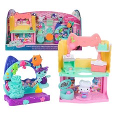 SPIN MASTER 蓋比的娃娃屋電影版 陽臺組合包 水族館 + 廚房傳送門房間 娃娃屋套組, 1套