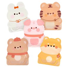 動物臉拉鍊禮物袋, 混色, 50個