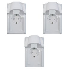 nano Odyssey 電氣室內裝潢壓克力配線 簡約防雨垂直型防滴型 白色 1孔嵌入式插座, 3個