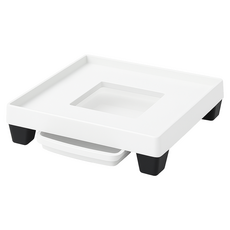 sixfarmers 堅固的優質抽屜式排水型正方形花盆底座, 1個, 白色