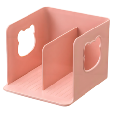 FL生活+ 可愛小熊雙槽兒童書架 A-171-PI, 1層, 粉色