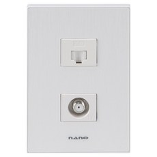 nano 電氣 Art2 簡約 1孔用 CATV 2路+8P 嵌入式模組 白色, 1個