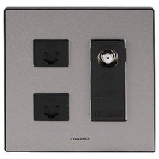 nano 電氣 Art2 簡約 2孔用 CATV+8P+8P 嵌入式模組 珍珠灰, 1個