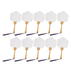 아트조이 DIY 부채 만들기 미니 종이부채 6꽃잎, 혼합색상, 10개