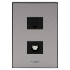 nano 電氣 Art2 簡約 單聯 CATV 2孔+8P 嵌入式模組 珍珠灰, 1個