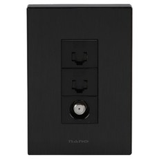 nano 電氣 Art2 簡約 單孔 CATV 2路+8P+8P 嵌入式模組 全黑, 1個