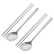 QUEEN SENSE 現代304餐具組, 湯匙 2p + 筷子 2p, 素面, 2套