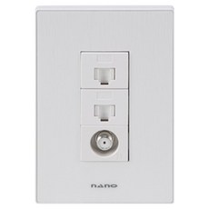 nano 電氣 Art2 簡約 1孔用 CATV 2路+8P+8P 嵌入式模組 白色, 1個