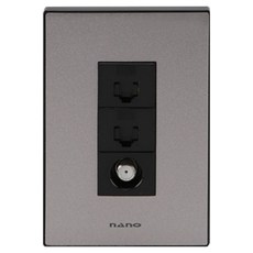 nano 電氣 Art2 簡約 1孔用 CATV 2路+8P+8P 嵌入式模組 珍珠灰, 1個