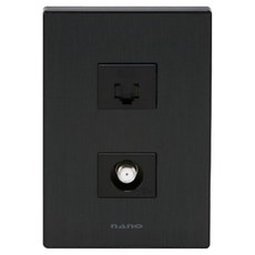 nano 電氣 Art2 簡約單孔 CATV 2路+8P 嵌入式模組 全黑, 1個