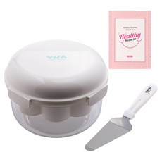 Loving乳清分離器 2.6L+蛋糕叉+食譜書組, 1個, 象牙白