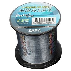 SAPA Perfect Braid 散裝 4股編織釣魚線 1.5號, 灰色, 1個